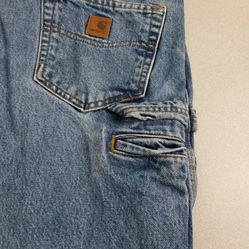 Carhartt Mens Blue Relaxed Fit High Rise Straight Leg Denim Jeans‎ Size 36X32